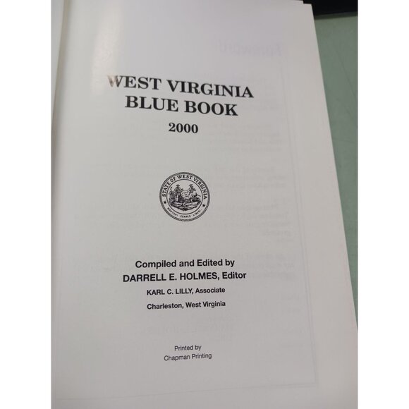 West Virginia Blue Book 2000 Vol. 82 by Darrell E. Holmes Hardback - Picture 3 of 6